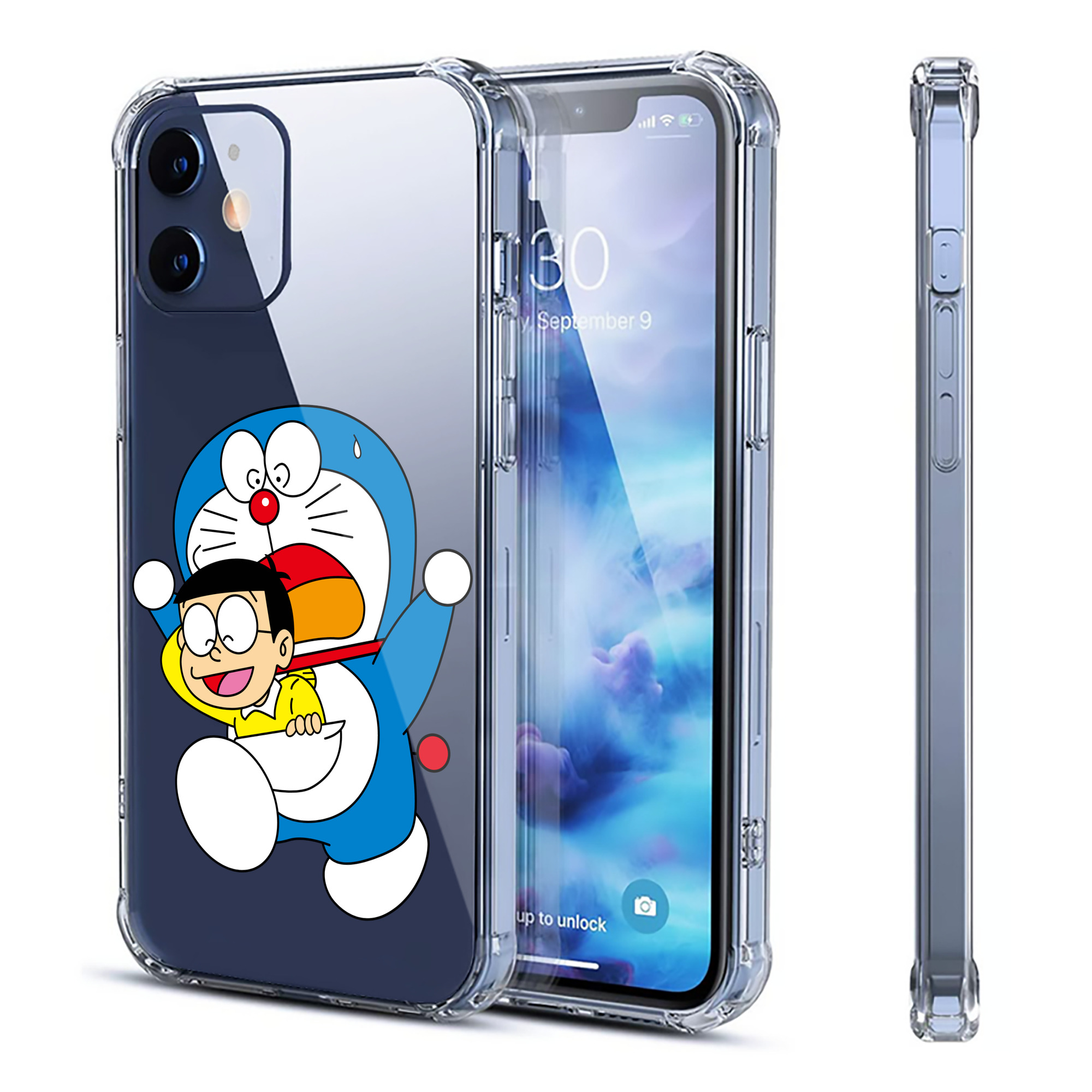 （画像用） ドラえもん Doraemon 【iPhone 12シリーズ対応】透明スマホケース（クリアソフトケース）